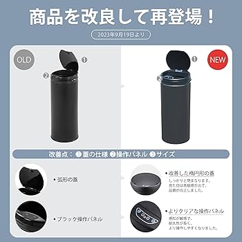 自動開閉 ゴミ箱 45L 白 丸型 [OHEN122/160][OJ] ottostyle.jp】人感センサー横スライド開閉式ごみ箱 丸型［47L